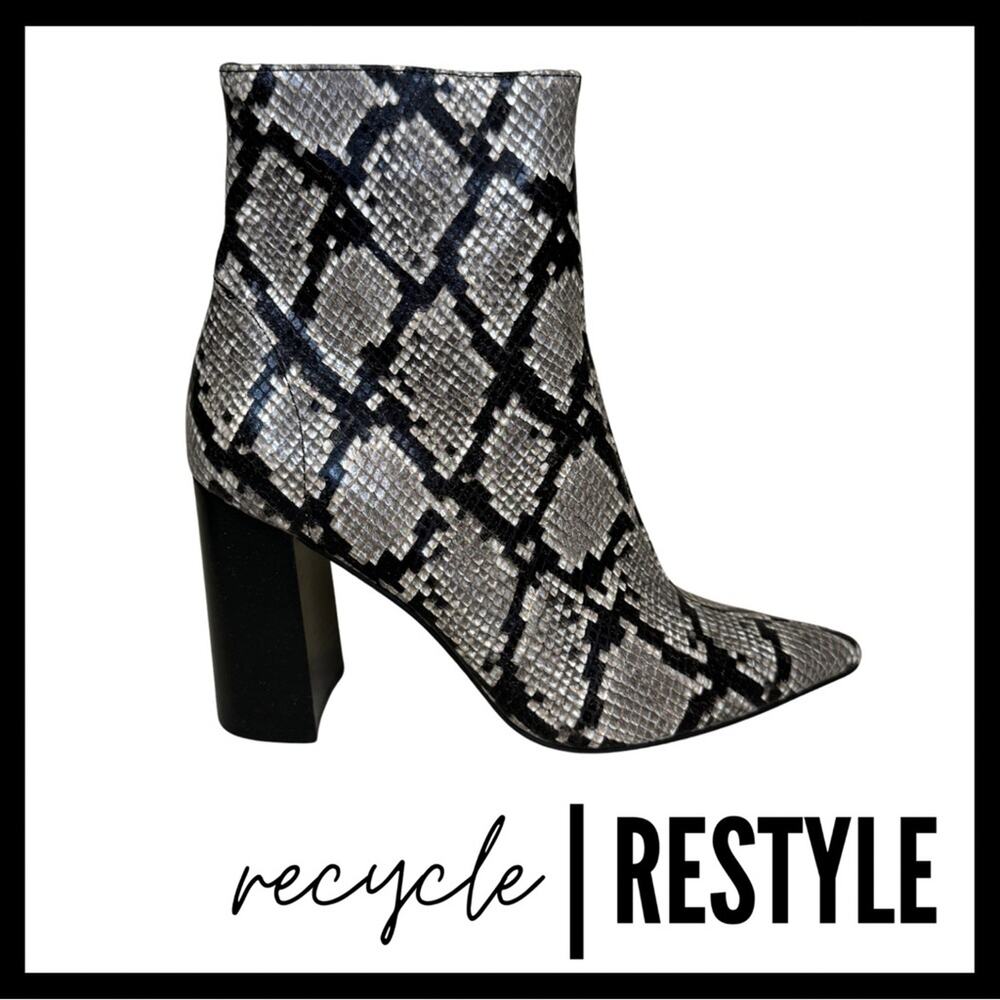 Jeffrey Campbell Raven Snakeskin Boots
